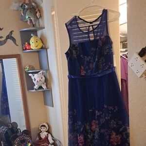 NWT Floral Blue Sleeveless Dress
